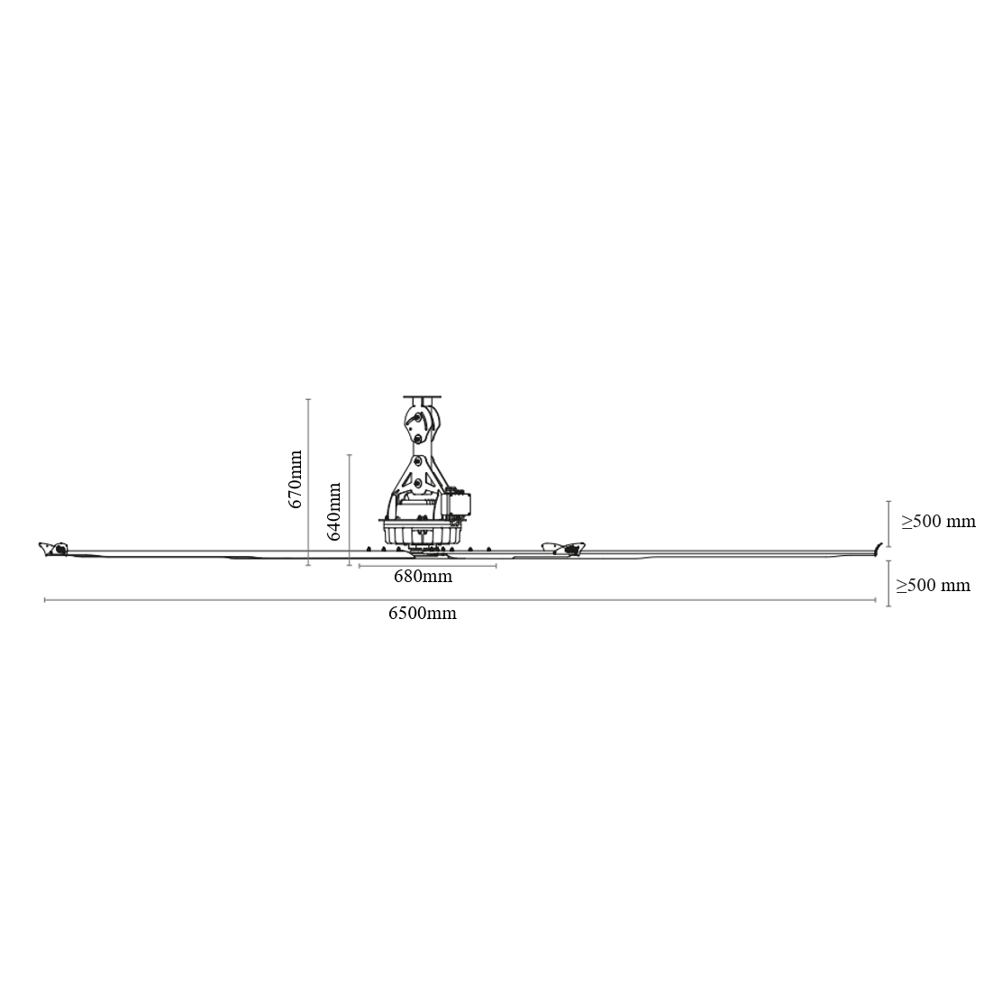 HVLS industrial ceiling fan SYNCRO II | Ø6.5 m | 359 000 m³/h | 1.70 kW | 400 V | 97 rpm | IP65 | F66652 4