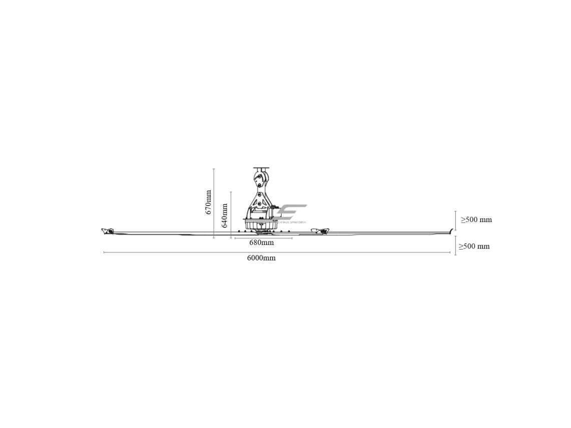 HVLS pramoninis lubinis ventiliatorius SYNCRO II | Ø6 m | 316 000 m³/h | 1,85 kW | 400 V | 105 aps./min | IP65 | F66602 4 HVLS pramoninis lubinis ventiliatorius SYNCRO II | Ø6 m | 316 000 m³/h | 1,85 kW | 400 V | 105 aps./min | IP65 | F66602 4