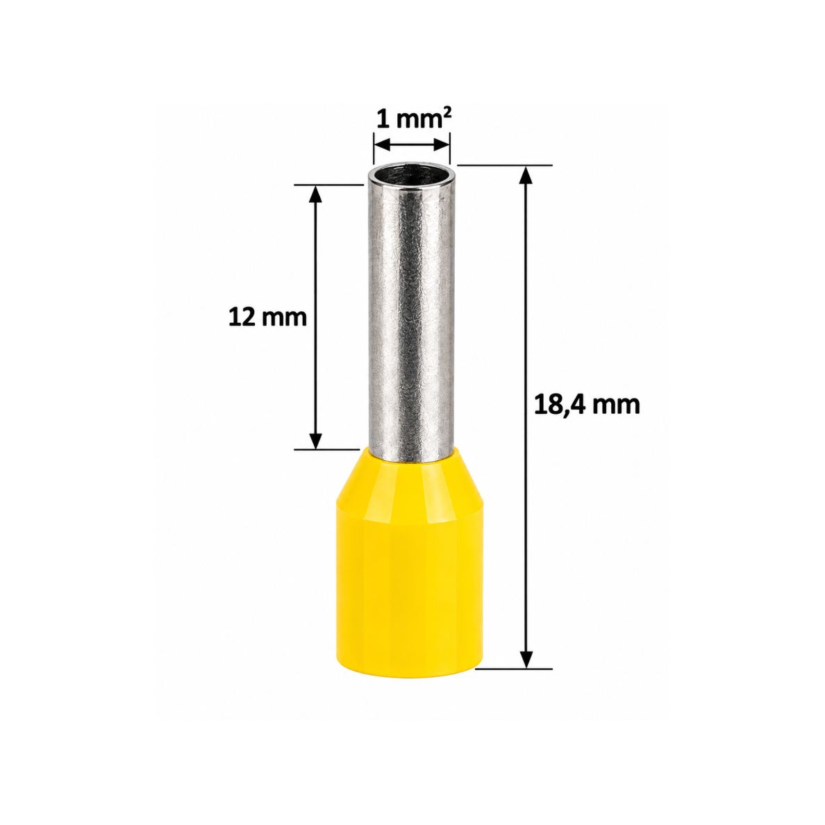 Extended insulated wire ferrule | 1mm² | 12mm | crimp type | yellow | 100 pcs. | APF/L-1,00 W | 261120 2 Extended insulated wire ferrule | 1mm² | 12mm | crimp type | yellow | 100 pcs. | APF/L-1,00 W | 261120 2