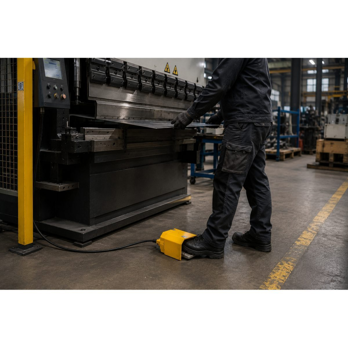 Przemysłowy nożny pedał sterujący | 15A | 250VAC | 1NC + 1NO | IP65 | aluminium | żółty 3 Przemysłowy nożny pedał sterujący | 15A | 250VAC | 1NC + 1NO | IP65 | aluminium | żółty 3