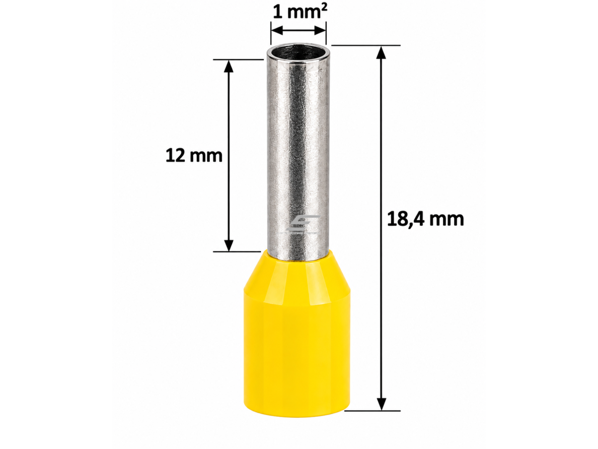 Prailgintas antgalis laidų užmonolitinimui | izoliuotas | 1mm² | 12mm | presuojamas | geltonas | 100vnt. | APF/L-1,00 W | 261120 2 Prailgintas antgalis laidų užmonolitinimui | izoliuotas | 1mm² | 12mm | presuojamas | geltonas | 100vnt. | APF/L-1,00 W | 261120 2