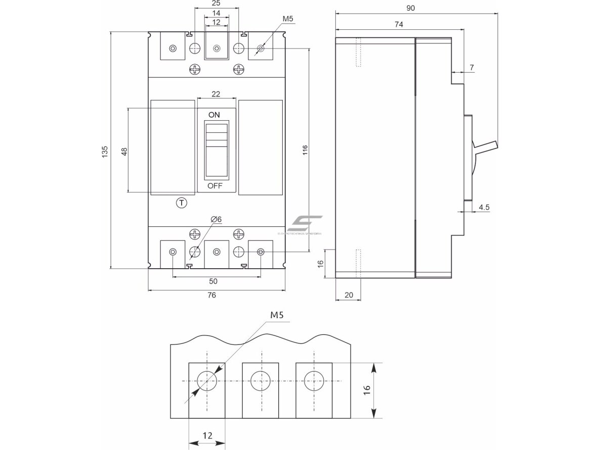 Pramoninis automatinis jungiklis | 3P | 16A | 25kA | FMC1/3U | Promfactor Baltic | FMC13U0016 | 4779040155884 1 Pramoninis automatinis jungiklis | 3P | 16A | 25kA | FMC1/3U | Promfactor Baltic | FMC13U0016 | 4779040155884 1
