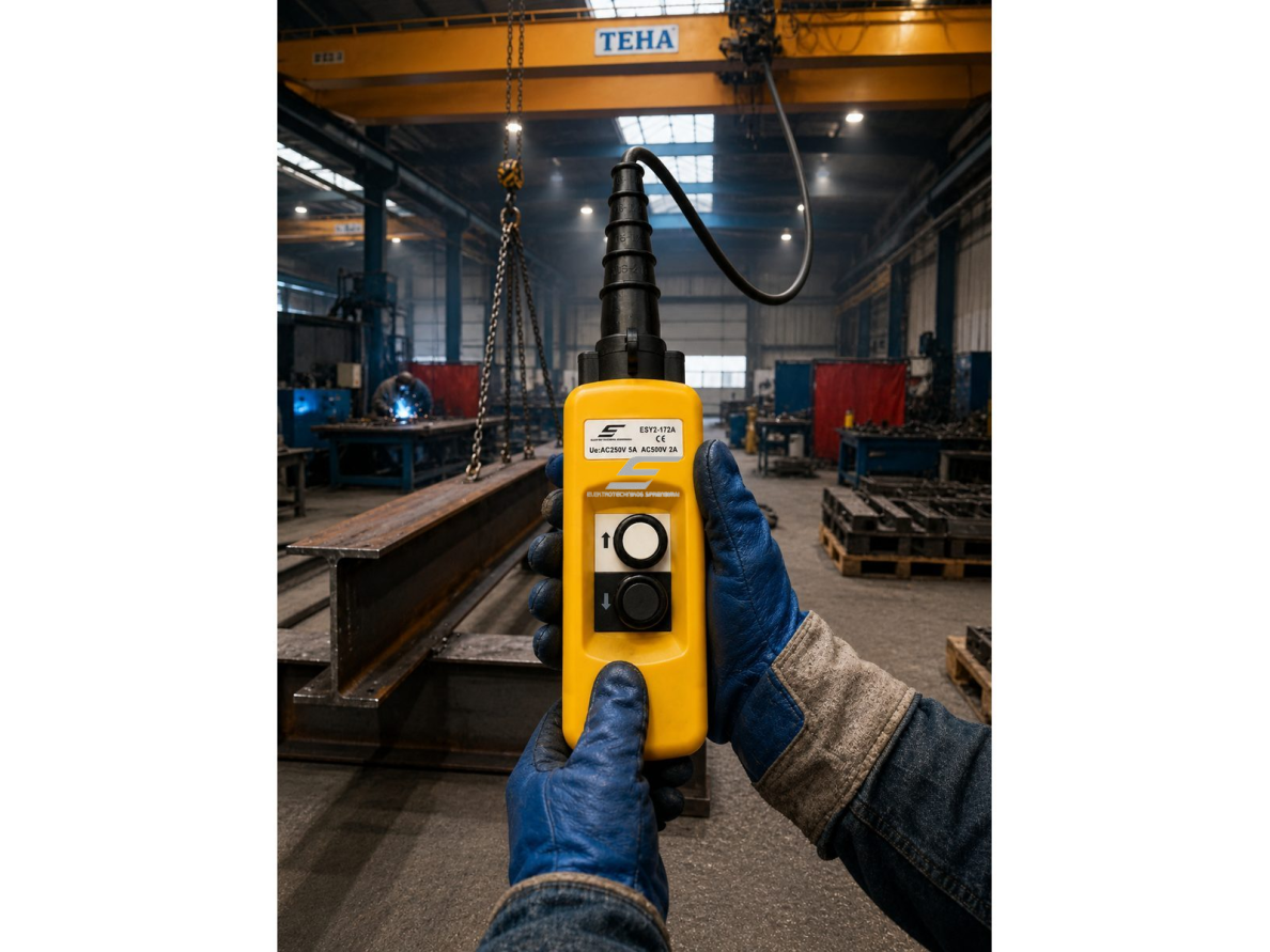 Pramoninis kranų valdymo pultas | su 2 mygtukais | 2-5A | 250-500V | IP56 | 1 greičio 4 Pramoninis kranų valdymo pultas | su 2 mygtukais | 2-5A | 250-500V | IP56 | 1 greičio 4