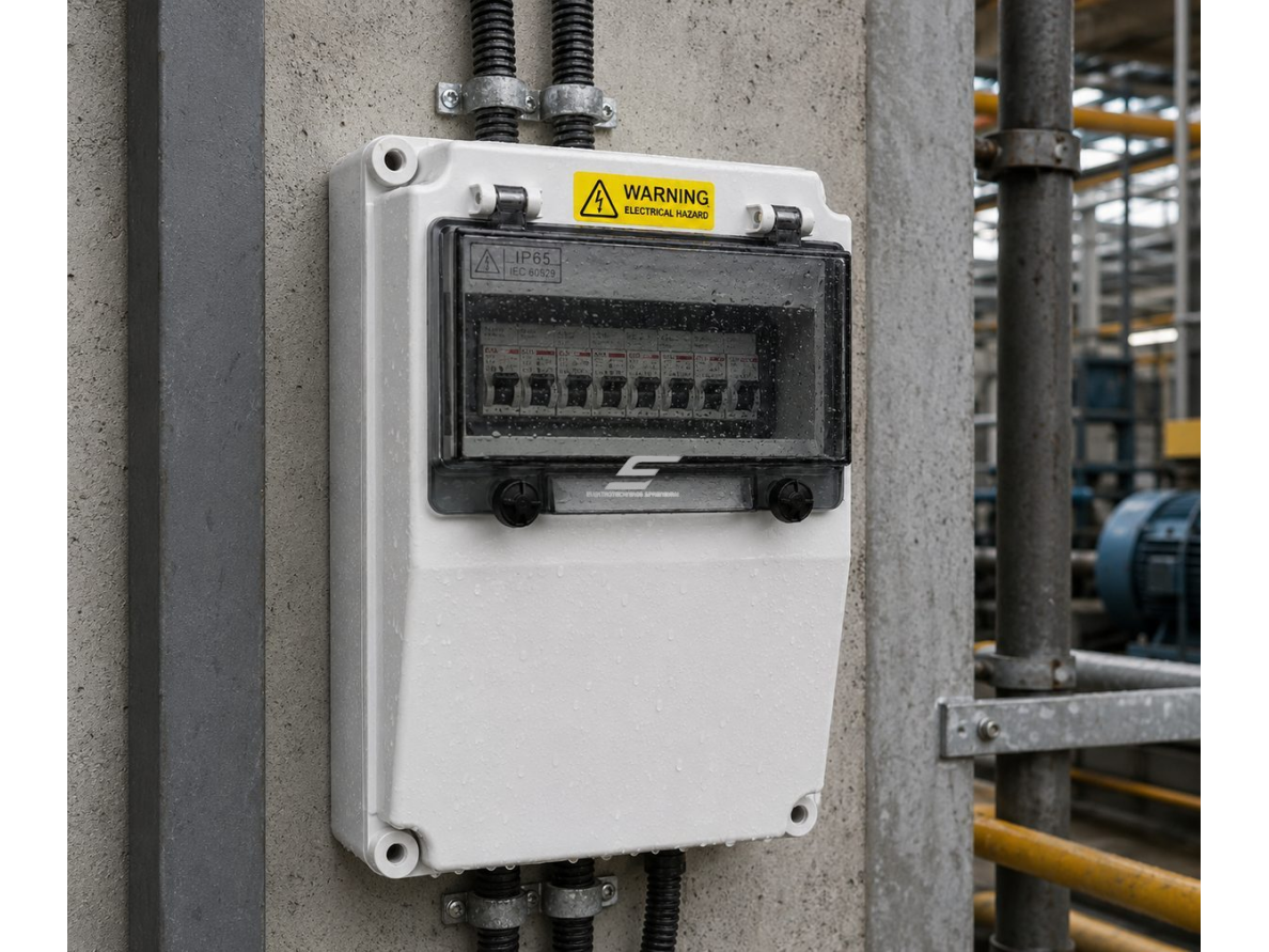 Pramoninis hermetinis elektros skydelis | dėžutė | 330x430x155mm | IP67 | ABS plastikas | sieninis | lizdų ir automatikos montavimui 2 Pramoninis hermetinis elektros skydelis | dėžutė | 330x430x155mm | IP67 | ABS plastikas | sieninis | lizdų ir automatikos montavimui 2