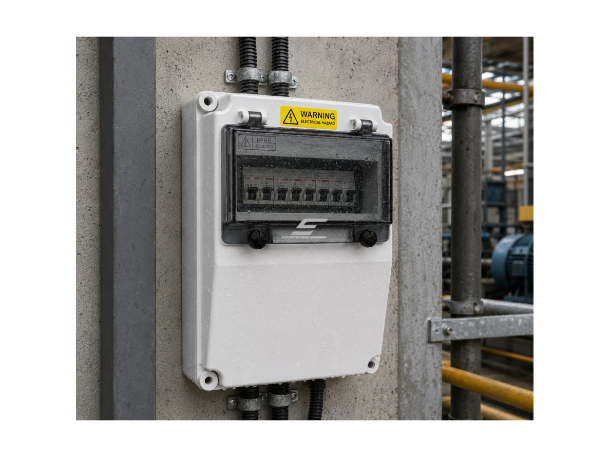 Pramoninis hermetinis elektros skydelis | dėžutė | 330x330x175mm | IP67 | ABS plastikas | sieninis | lizdų ir automatikos montavimui 2