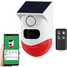 Viedā saules enerģijas signalizācijas sistēma | ar kustības sensoru | 120 dB | 8 balss funkcijas | Bezvadu | Daytech Tuya SL07