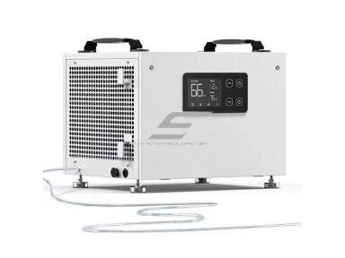 Pramoninis oro sausintuvas | drėgmės surinkėjas su integruotu siurbliu | 5m drenažo žarna | 120V | 33l/24h | 204m³/h | 330x393x315mm | metalinis | baltas