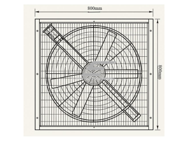 Pramoninis kvadratinis ištraukimo ventiliatorius su automatinėmis sklendėmis | 800×800 mm | 0,37 kW | F03080 Pramoninis kvadratinis ištraukimo ventiliatorius su automatinėmis sklendėmis | 800×800 mm | 0,37 kW | F03080