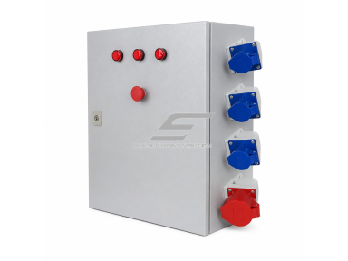 Pramoninis elektros lizdų skydas | 6x230V + 2x380V | 700x400x800mm | hermetinis | IP67 | metalinis | lauko ir vidaus naudojimui Pramoninis elektros lizdų skydas | 6x230V + 2x380V | 700x400x800mm | hermetinis | IP67 | metalinis | lauko ir vidaus naudojimui