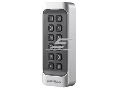 Prieigos valdiklis | išorinis M1 kortelių skaitytuvas su klaviatūra | 12VDC | 115x44x22mm | IP65 | sidabrinis/juodas | Hikvision | DS-K1107AMK Prieigos valdiklis | išorinis M1 kortelių skaitytuvas su klaviatūra | 12VDC | 115x44x22mm | IP65 | sidabrinis/juodas | Hikvision | DS-K1107AMK