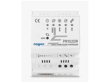 Modulinis įėjimo valdymo kontrolės sistema | vienai elektroninei spynai | 10-15VDC | DIN | ROGER | PR102DR Modulinis įėjimo valdymo kontrolės sistema | vienai elektroninei spynai | 10-15VDC | DIN | ROGER | PR102DR