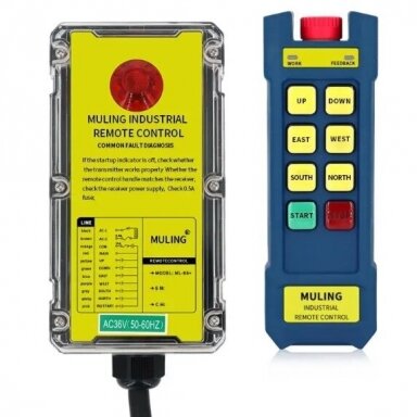Bezvadu celtņa vadības pults | 6 pogas + START/STOP | 1 ātrums | 868 MHz | IP68 | ES-ML-K6 Bezvadu celtņa vadības pults | 6 pogas + START/STOP | 1 ātrums | 868 MHz | IP68 | ES-ML-K6