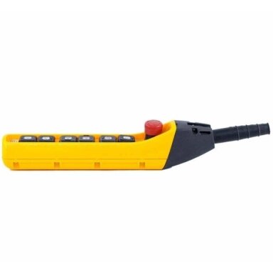 Industriālā celtņu vadības panelis | ar 6 pogām | ar rotējošu STOP pogu | 2-5A | 250-500V | IP56 | 1 ātrumi Industriālā celtņu vadības panelis | ar 6 pogām | ar rotējošu STOP pogu | 2-5A | 250-500V | IP56 | 1 ātrumi