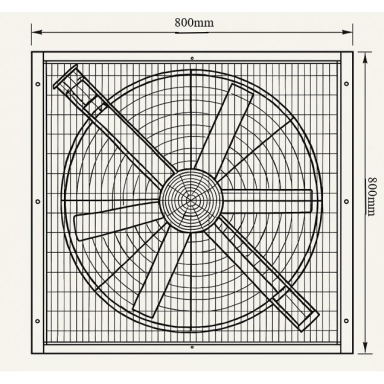 Industrial square exhaust fan with automatic shutters | 800×800 mm | 0.37 kW | F03080 Industrial square exhaust fan with automatic shutters | 800×800 mm | 0.37 kW | F03080