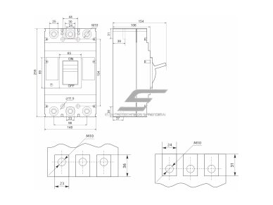 Pramoninis automatinis jungiklis | 3P | 250A | 50kA | FMC4/3U | Promfactor Baltic | FMC43U0250 | 4779040156058 1