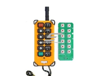 Belaidis kranų valdymo pultas | 10 mygtukų + START/STOP | 1 greitis | 433 / 315 MHz | 24–440 V AC/DC | IP65 | ES-F23-BB 2 Belaidis kranų valdymo pultas | 10 mygtukų + START/STOP | 1 greitis | 433 / 315 MHz | 24–440 V AC/DC | IP65 | ES-F23-BB 2