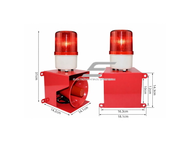 Garsinė–šviesinė pavojaus sirena su LED švyturėliu | iki 130 dB | 23 W | 24 V DC | metalinis korpusas 1