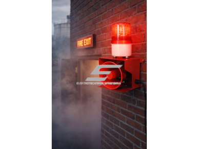 Garsinė–šviesinė pavojaus sirena su LED švyturėliu | iki 130 dB | 23 W | 380 V AC | metalinis korpusas 2 Garsinė–šviesinė pavojaus sirena su LED švyturėliu | iki 130 dB | 23 W | 380 V AC | metalinis korpusas 2