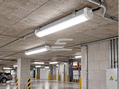 Pramoninis hermetinis LED šviestuvas | garažų tipo | 80W | 230V | 4000K | 140lm/W | 1500mm | virštinkinis | IP66 | TRI-PROOF 1