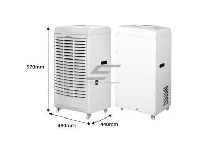 Pramoninis kompresorinis oro sausintuvas | drėgmės surinkėjas | 1120W | 230V | 90l/24h | 500m³/h | 970x480x440mm | baltas 2