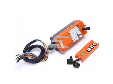 Belaidis kranų valdymo pultas | 2 mygtukai + START/STOP | 1 greitis | 868 MHz | 12–440 V AC/DC | relės 10 A | IP65 | ES-21-2S