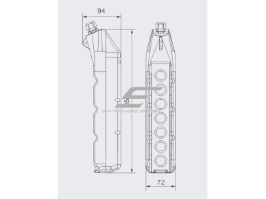 Pramoninis kranų valdymo pultas | 6 mygtukai + pasukamas STOP | 1 greitis | 10 A | 500 V | IP54 | ergonominis korpusas | ES-TNHA1-63G 3
