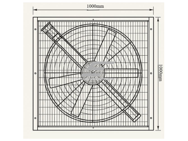 Pramoninis kvadratinis ištraukimo ventiliatorius su automatinėmis sklendėmis | 1000×1000 mm | 0,75 kW | F03100 1 Pramoninis kvadratinis ištraukimo ventiliatorius su automatinėmis sklendėmis | 1000×1000 mm | 0,75 kW | F03100 1