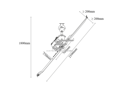 HVLS pramoninis lubinis ventiliatorius SPINBOY II | Ø2,5 m | 87 000 m³/h | 0,85 kW | 400 V | 260 aps./min | IP65 | F76253 6 HVLS pramoninis lubinis ventiliatorius SPINBOY II | Ø2,5 m | 87 000 m³/h | 0,85 kW | 400 V | 260 aps./min | IP65 | F76253 6
