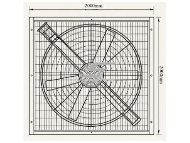 Pramoninis kvadratinis cirkuliacinis ventiliatorius | 2000×2000 mm | 1,5 kW | F02204 1 Pramoninis kvadratinis cirkuliacinis ventiliatorius | 2000×2000 mm | 1,5 kW | F02204 1