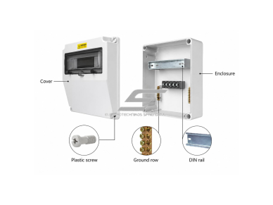 Pramoninis hermetinis elektros skydelis | dėžutė | 330x330x175mm | IP67 | ABS plastikas | sieninis | lizdų ir automatikos montavimui 1