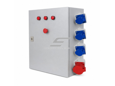Pramoninis elektros lizdų skydas | 6x230V + 2x380V | 700x400x800mm | hermetinis | IP67 | metalinis | lauko ir vidaus naudojimui 1
