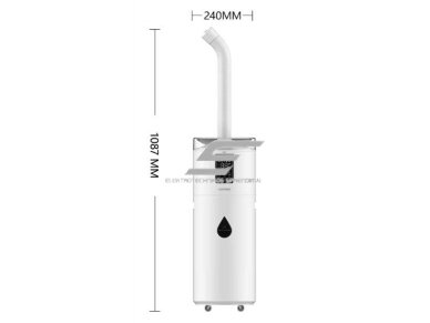 Pramoninis ultragarsinis drėkintuvas su UV sterilizacijos lempa | 70W | 230V | 17l | 800ml/h | 120m² | 240x240x1087mm | baltas 5
