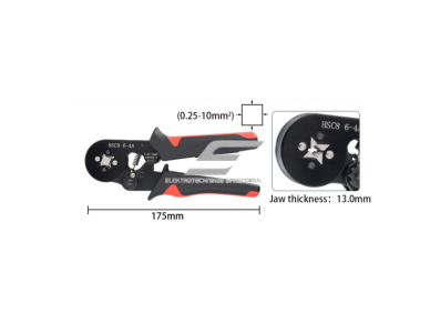 Presas | užspaudimo replės elektros kabelių antagliams | 0,25-10mm² | AWG 23-7 | žalios 3 Presas | užspaudimo replės elektros kabelių antagliams | 0,25-10mm² | AWG 23-7 | žalios 3