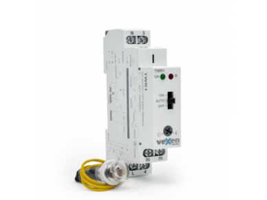 Modulinė foto relė | prieblandos jungiklis su išoriniu jutikliu | 16 A | 110–240 V AC | 1–100 lx | 1NO | jutiklis IP65 | DIN | VEXEN | TWR1