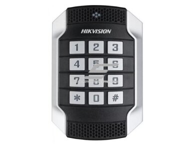 Prieigos valdiklis | išorinis M1 kortelių skaitytuvas su klaviatūra | 12VDC | 118x76x23mm | IP65 | sidabrinis/juodas | Hikvision | DS-K1104MK Prieigos valdiklis | išorinis M1 kortelių skaitytuvas su klaviatūra | 12VDC | 118x76x23mm | IP65 | sidabrinis/juodas | Hikvision | DS-K1104MK