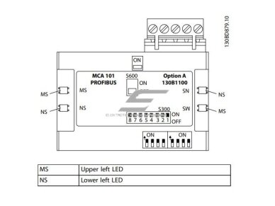 Komunikacijos modulis dažnio keitikliui | PROFIBUS DP-V1 | PLC | VLT® Profibus DP V1 MCA 101 | Danfoss | 130B1100 | 5702427150713 2