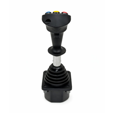 Rūpnieciskā analogā vadības svira (joystick) | ar X/Y asīm un „Deadman“ drošības slēdzi | analogais signāls 0.5–2.5–4.5 V | 6 pogas | vadības paneļiem un mobilajai tehnikai 2 Rūpnieciskā analogā vadības svira (joystick) | ar X/Y asīm un „Deadman“ drošības slēdzi | analogais signāls 0.5–2.5–4.5 V | 6 pogas | vadības paneļiem un mobilajai tehnikai 2
