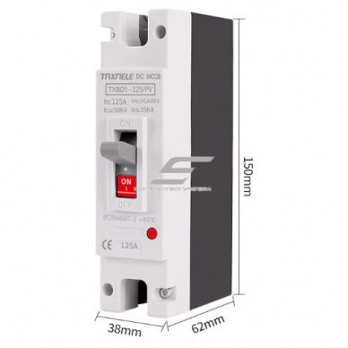 Industrial protective DC circuit breaker for solar modules 1P | 80A | 250VDC | 50kA 2