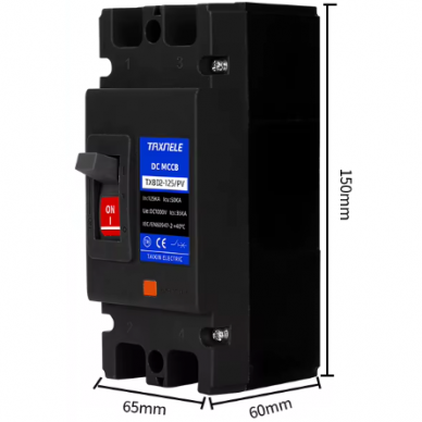 Industrial protective DC circuit breaker for solar modules 2P | 125A | 1000VDC | 50kA 2 Industrial protective DC circuit breaker for solar modules 2P | 125A | 1000VDC | 50kA 2