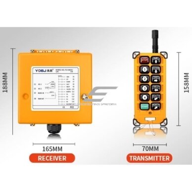 Wireless crane remote control | 10 buttons + START/STOP | 1 speed | 433 / 315 MHz | 24–440 V AC/DC | IP65 | ES-F23-BB 3