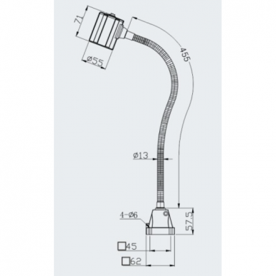 LED CNC Machine Lamp | with magnetic base | 4.5W | 220 V | selectable CCT (3000K / 4000K / 6000K) | flexible arm | IP20 2