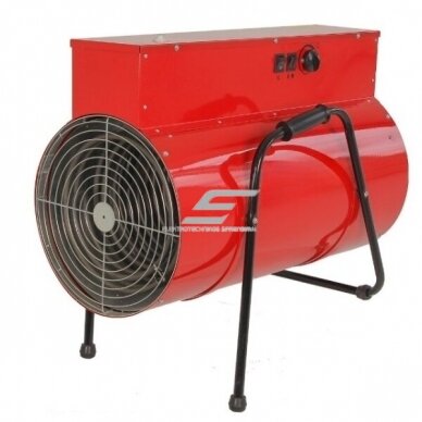 Przemysłowa elektryczna nagrzewnica z termostatem | 6000/12000W | 400V | IP22 | czerwona | okrągła