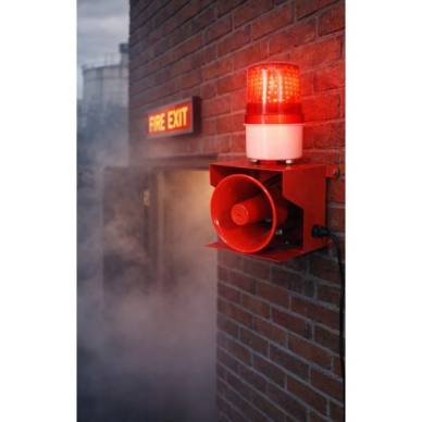 Audio-visual alarm siren with LED beacon | up to 130 dB | 23 W | 12 V DC | metal housing 2 Audio-visual alarm siren with LED beacon | up to 130 dB | 23 W | 12 V DC | metal housing 2