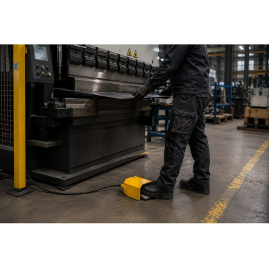 Przemysłowy nożny pedał sterujący | 15A | 250VAC | 1NC + 1NO | IP65 | aluminium | żółty 3