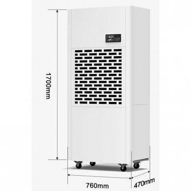 Промышленный компрессорный осушитель воздуха | влагосборник | 2600W | 380V | 260л/24ч | 2000м³/ч | 1700x760x470мм | белый 3