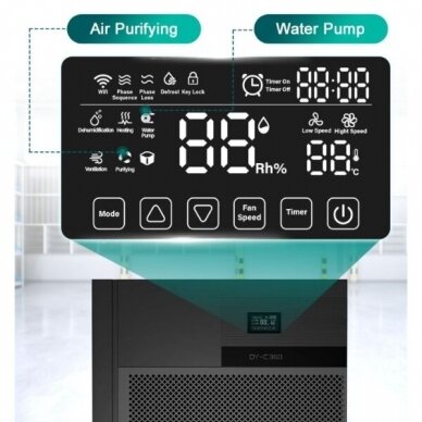 Промышленный осушитель воздуха | Влагосборник | 4780W | 380V | 360l/24h | 2500м³/ч | 1740x1200x540мм | металлический | черный 3