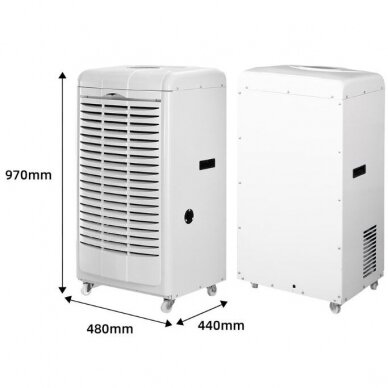 Промышленный компрессорный осушитель воздуха | влагосборник | 1120W | 230V | 90л/24ч | 500м³/ч | 970x480x440мм | белый 2