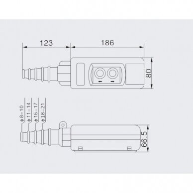 Tööstuslik kraana juhtpult | 2 nupuga | 2-5A | 250-500V | IP56 | 1 kiirus 2 Tööstuslik kraana juhtpult | 2 nupuga | 2-5A | 250-500V | IP56 | 1 kiirus 2