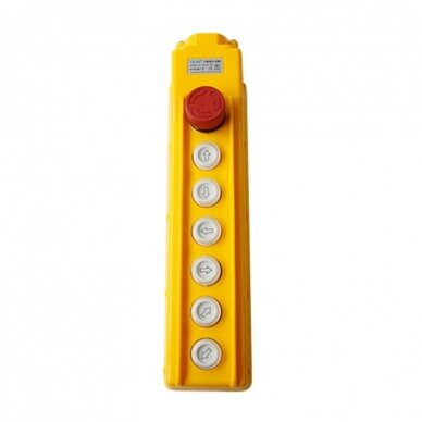 Industrial crane pendant control station | 6 buttons + twist-release STOP | 1 speed | 10 A | 500 V | IP54 | light buttons | ES-TNHA1-63H 1