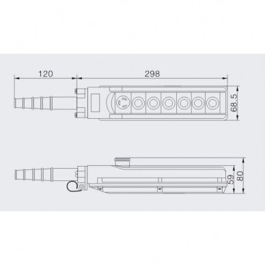 Industrial crane pendant control station | 6 buttons + twist-release STOP | 1 speed | 10 A | 500 V | IP54 | light buttons | ES-TNHA1-63H 3 Industrial crane pendant control station | 6 buttons + twist-release STOP | 1 speed | 10 A | 500 V | IP54 | light buttons | ES-TNHA1-63H 3